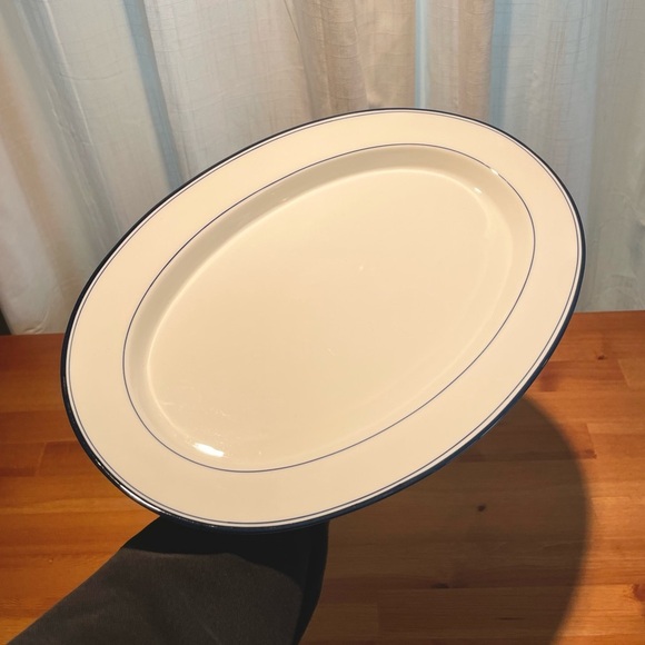 Dansk Concerto Portugal 16" Oval Platter Ceramic Blue White Servewear Traditiona - Picture 9 of 13